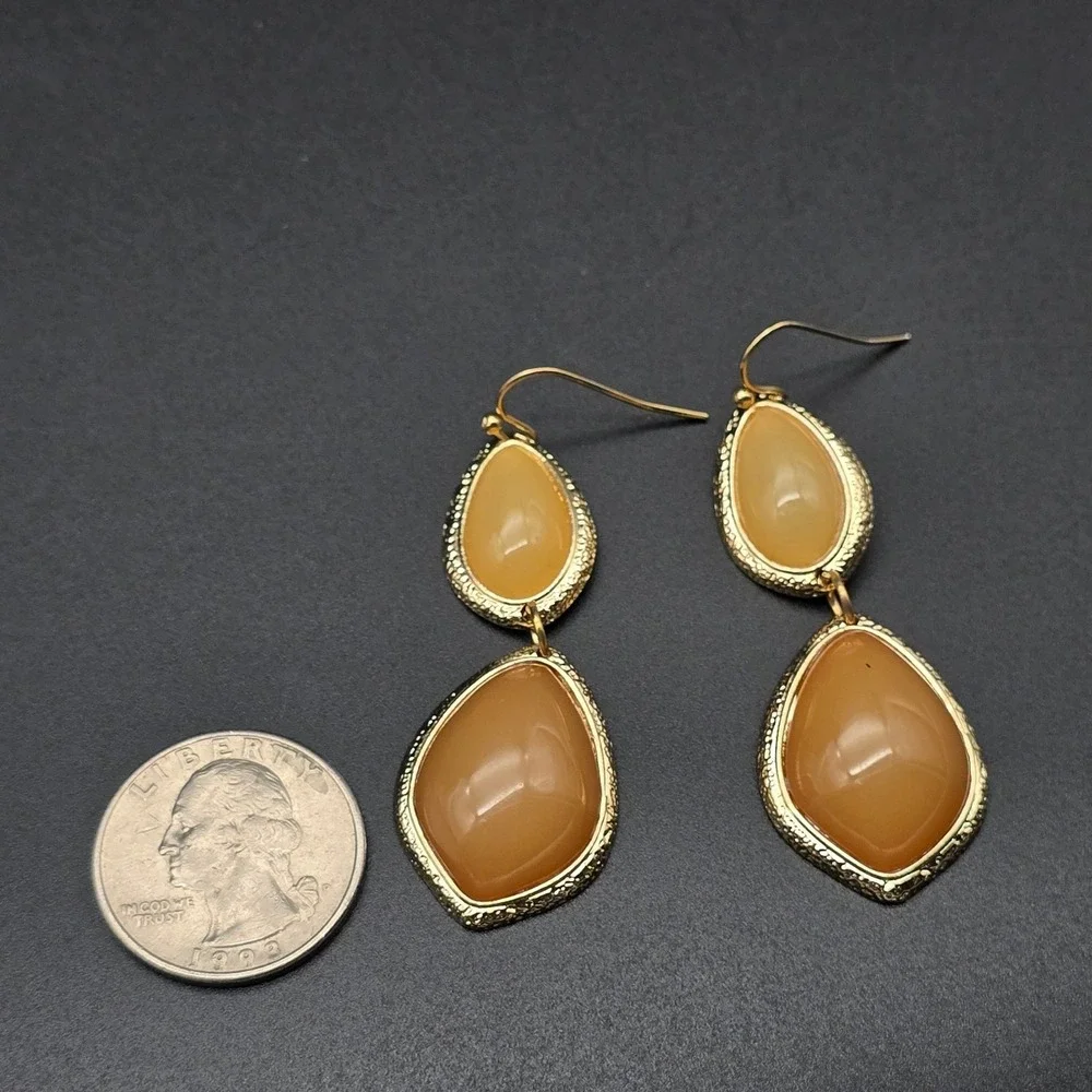 Peach Orange Dangle Drop Earrings Fall Autmn
